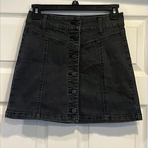 Black jean mini skirt